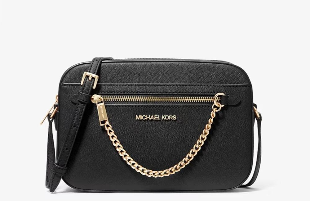 NWT Michael Kors Jet Set Large Saffiano Crossbody - Black